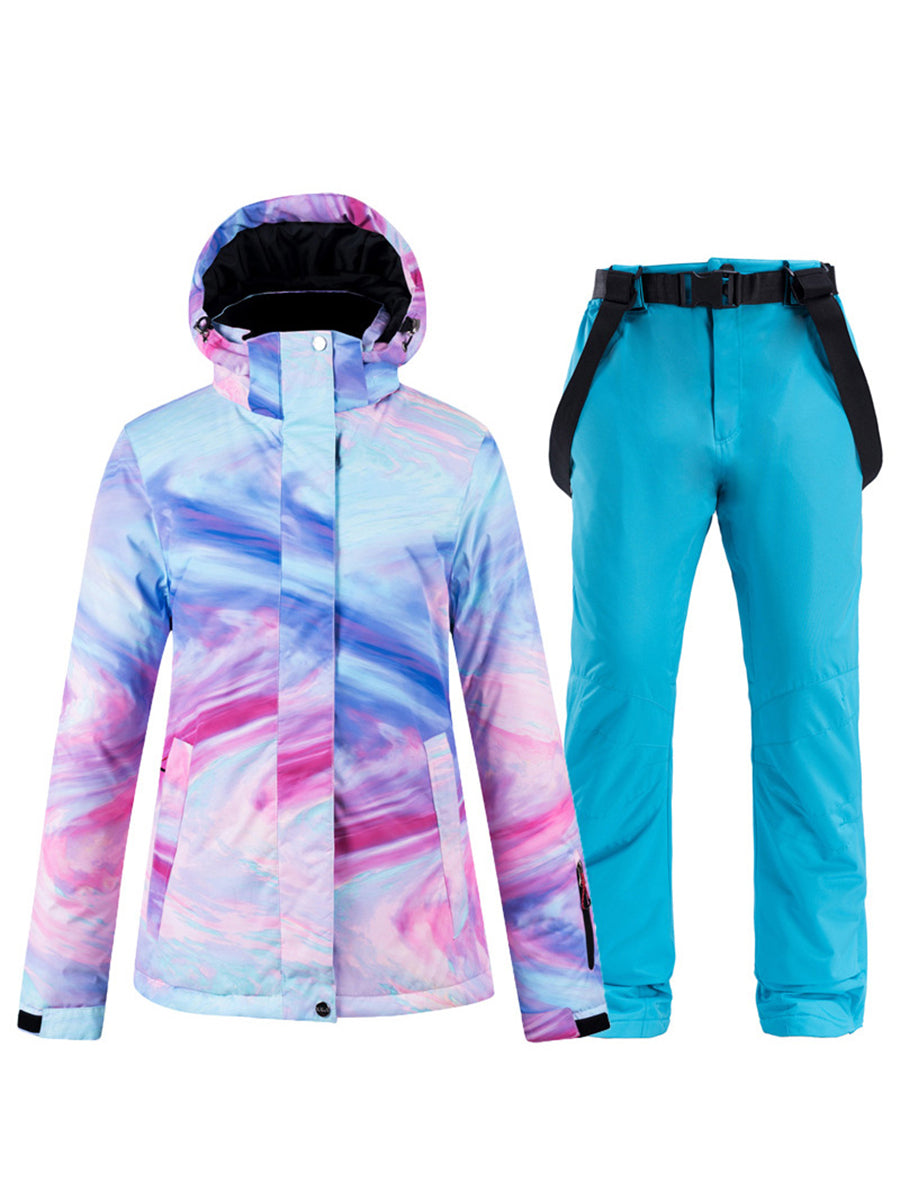 Colorful Women Ski Jacket & Bib Pants