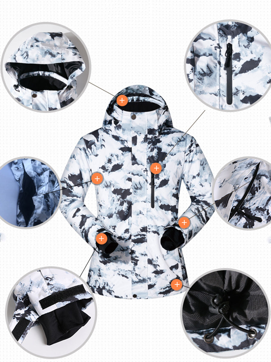 Yeefine Detachable Hooded Men Snowboard Ski Insulated Jacket & Bib Pants