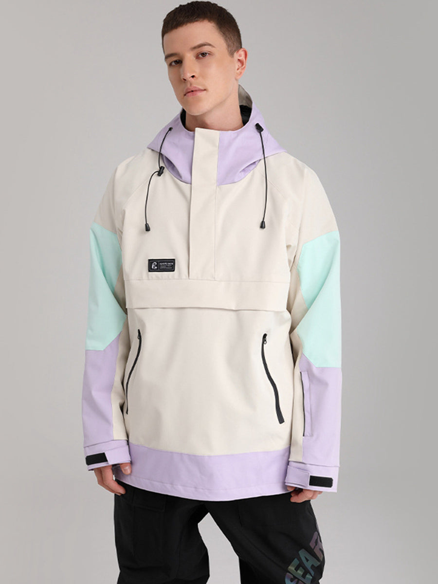 Yeefine Colorblock Men Ski Snowboard Anorak Jacket