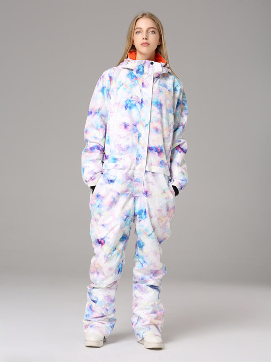 Women Colorful One Piece Snowsuits Waterproof