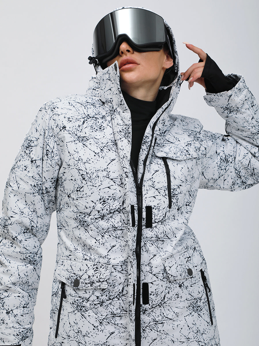 Women Hooded Ski Jacket & Bib Pants