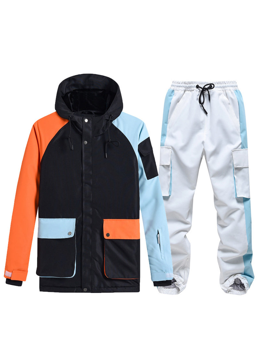 Colorblock Women Ski Anorak Jacket & Overall Pants