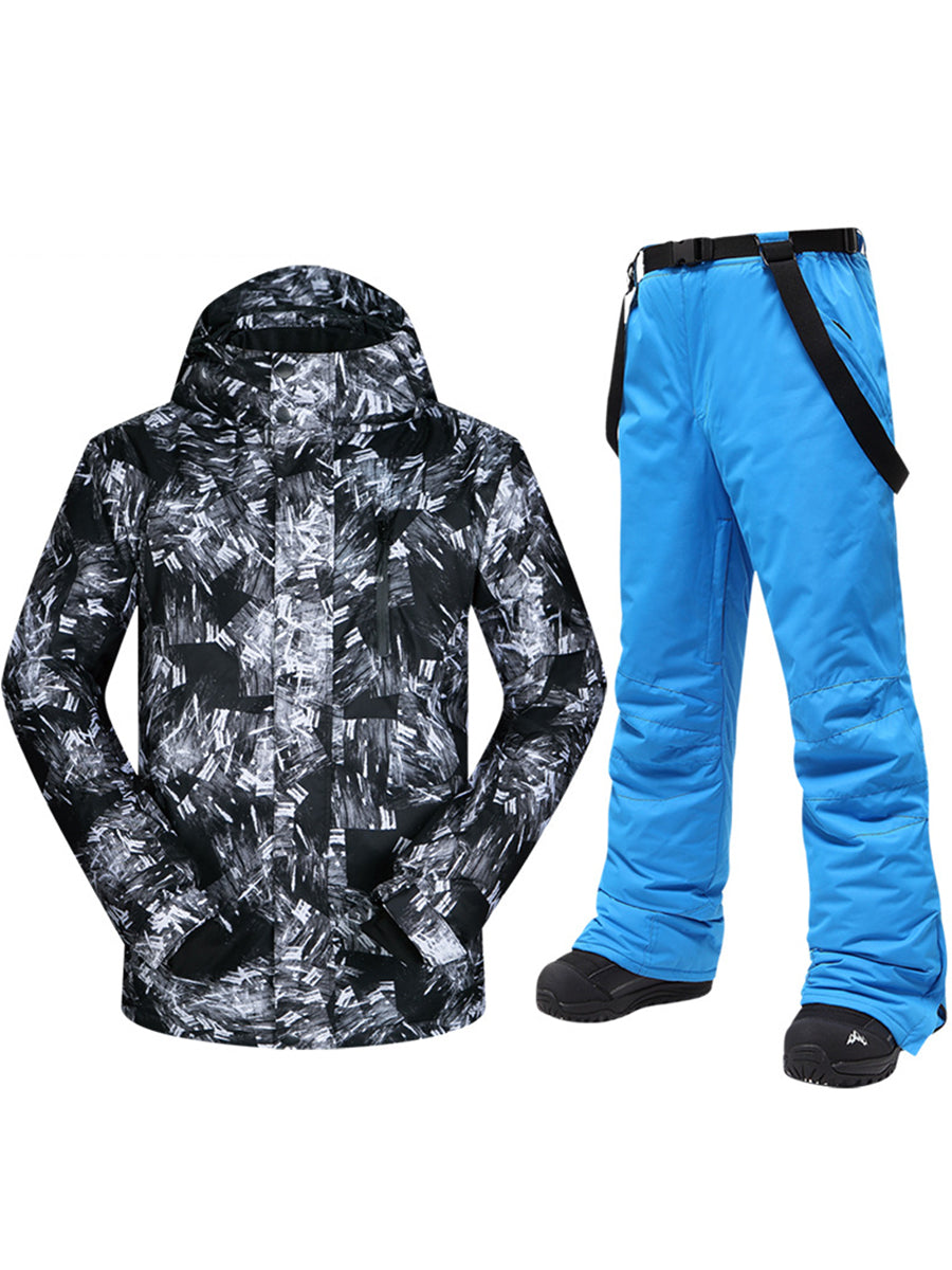 Yeefine Breathable Men Snowboard Ski Insulated Jacket & Bib Pants