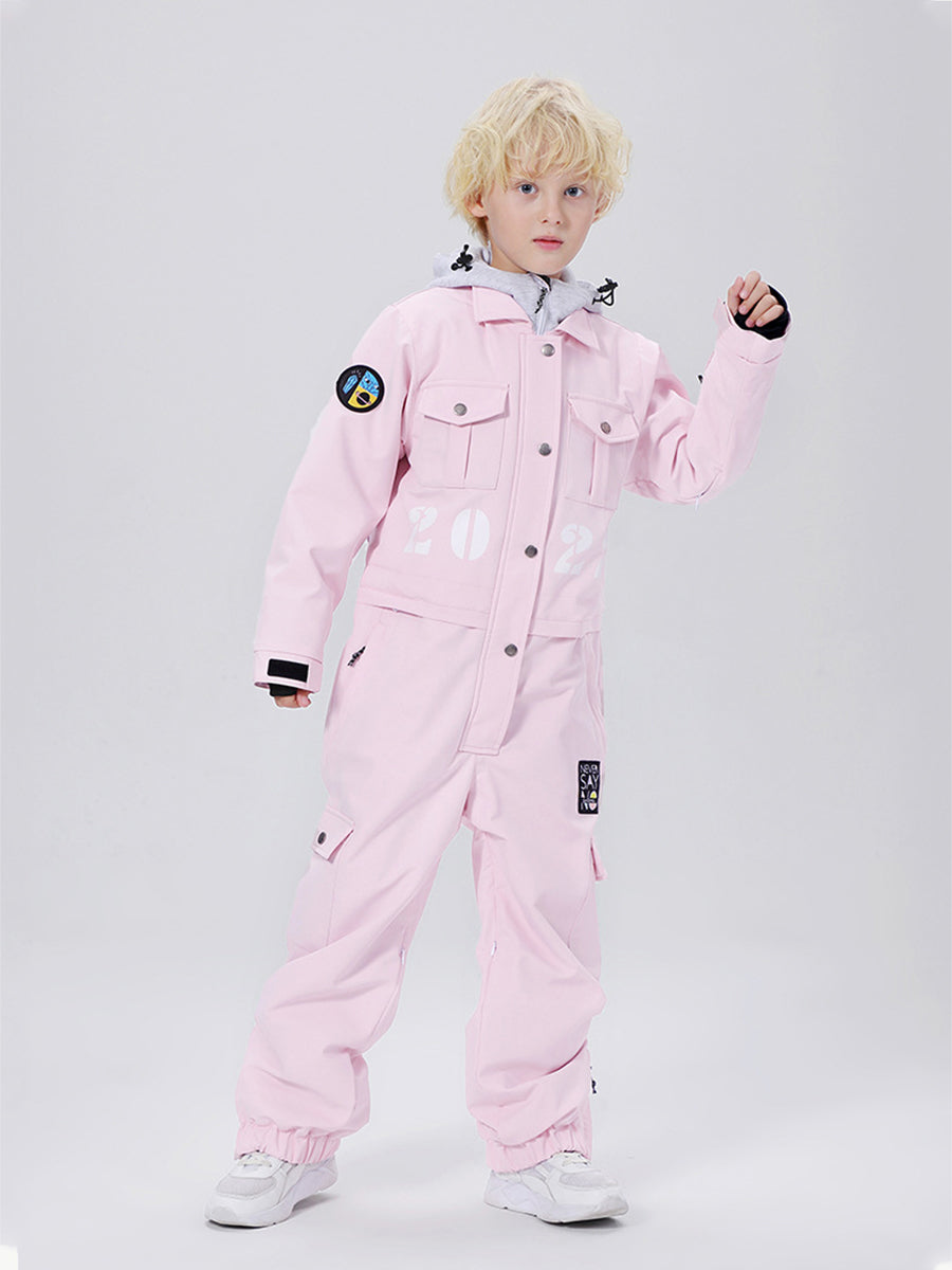 Yeefine Breathable Contrast Hooded Boy One Piece Snowsuits