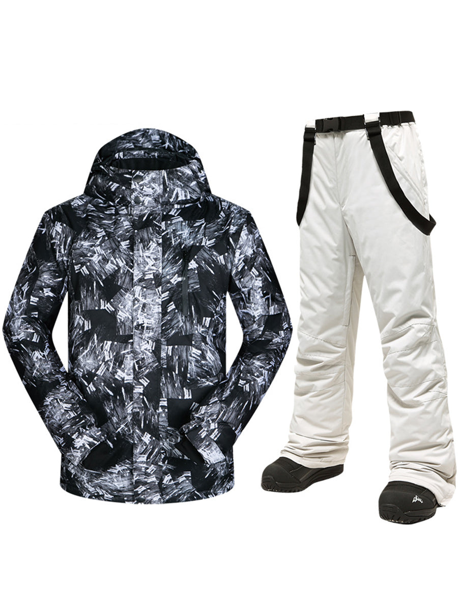 Yeefine Breathable Men Snowboard Ski Insulated Jacket & Bib Pants