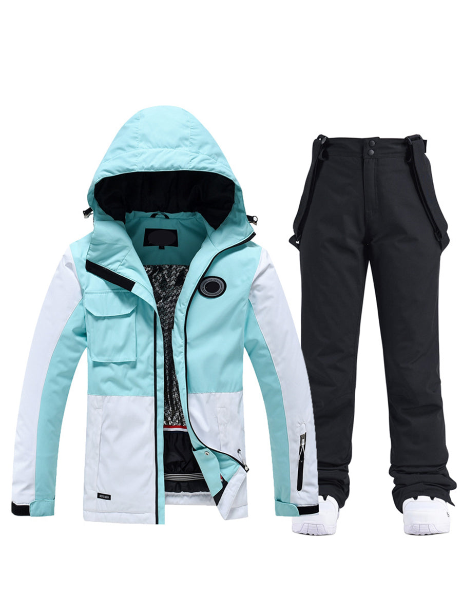 Colorblock Women Ski Jacket & Bib Pants