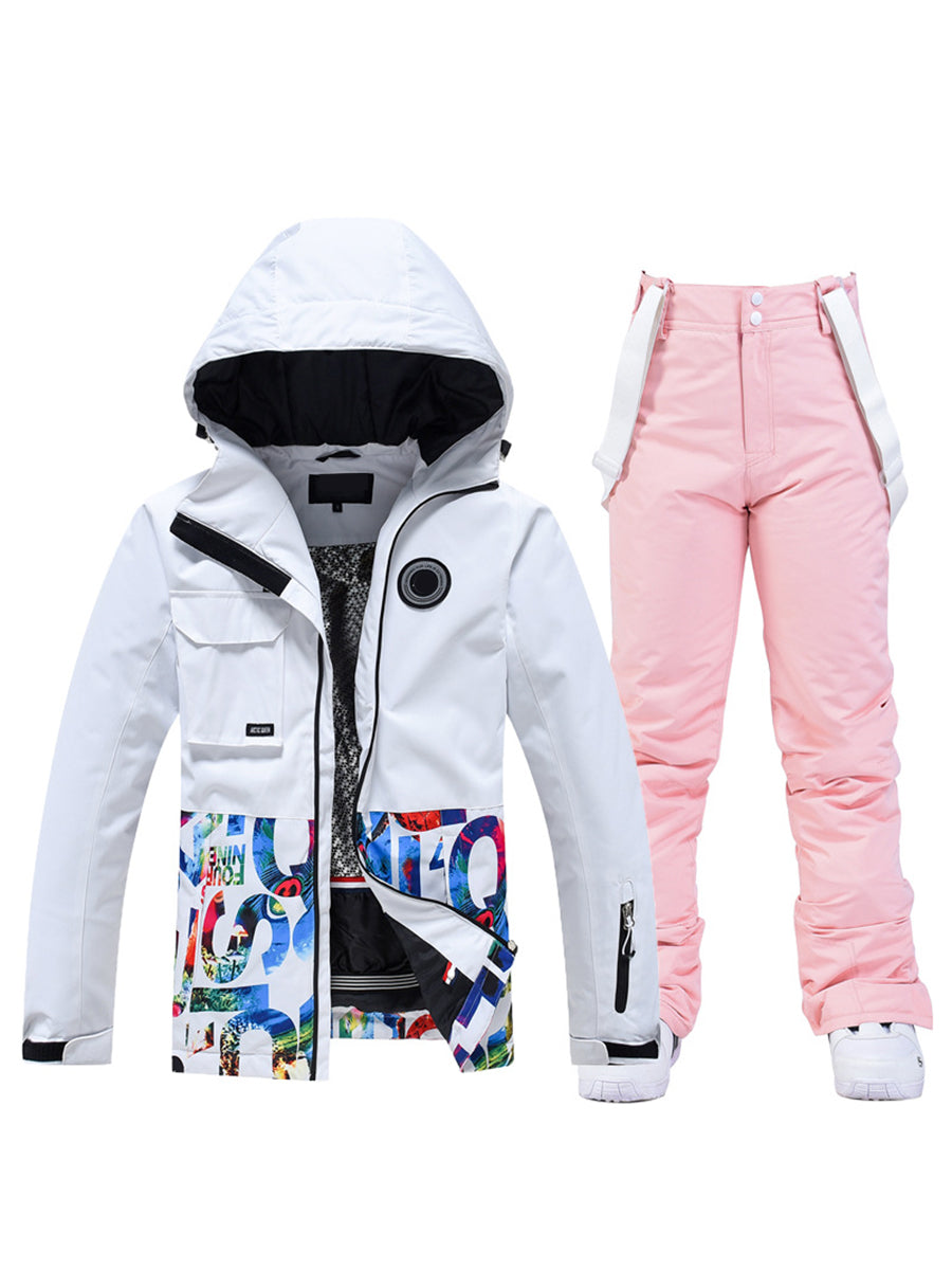 Colorblock Women Ski Jacket & Bib Pants