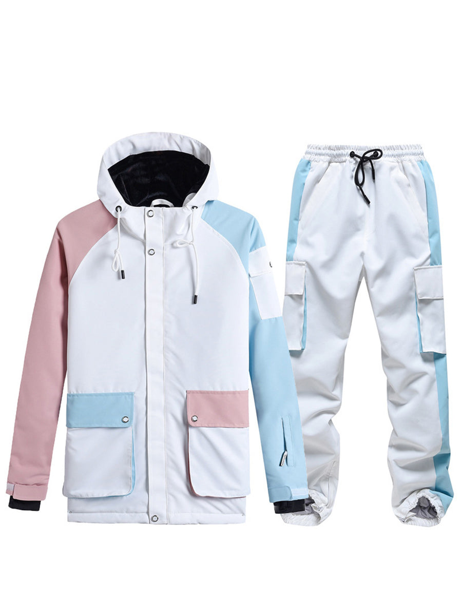 Colorblock Women Ski Anorak Jacket & Cargo Pants