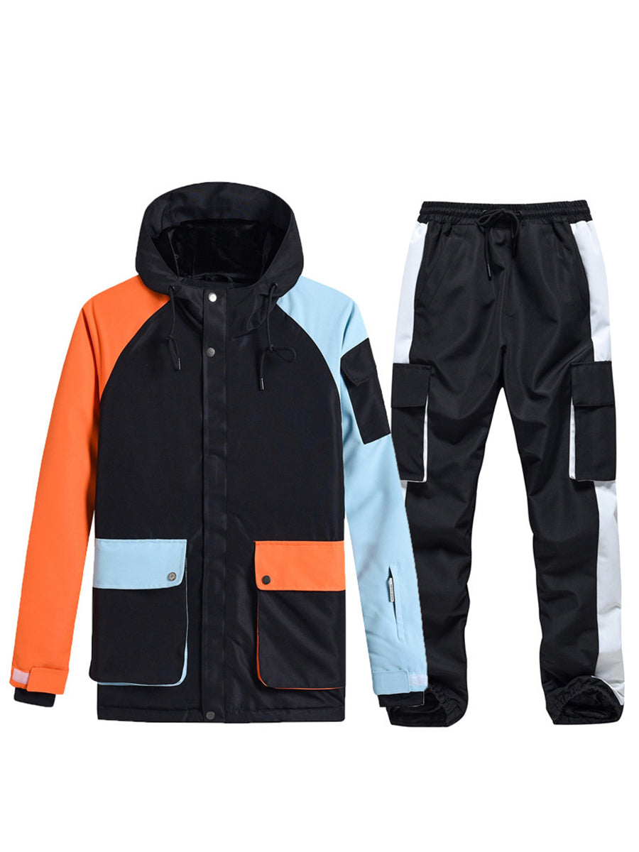 Colorblock Women Ski Anorak Jacket & Overall Pants