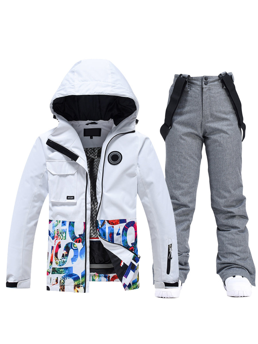 Colorblock Women Ski Jacket & Bib Pants