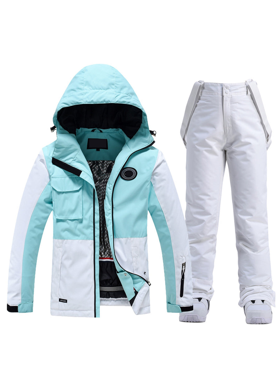 Colorblock Women Ski Jacket & Bib Pants