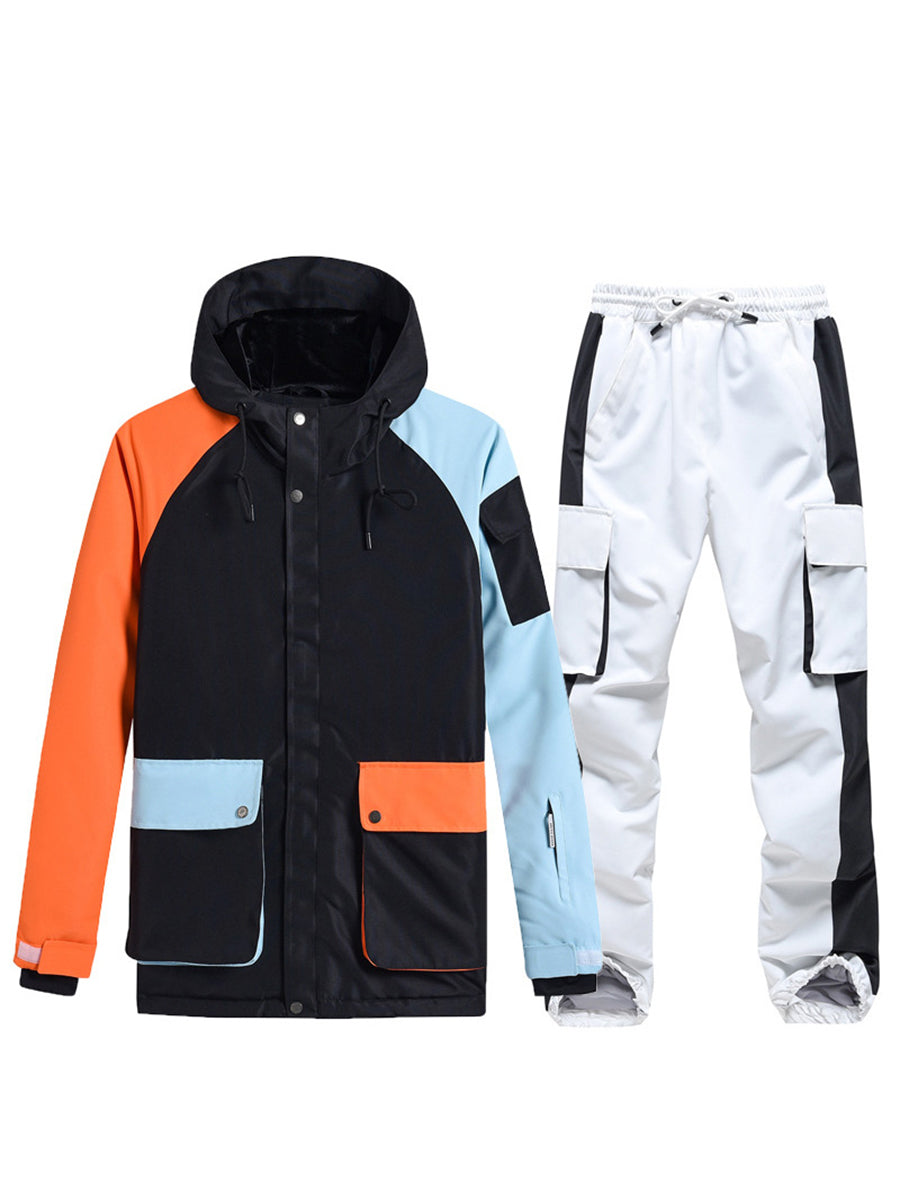 Colorblock Women Ski Anorak Jacket & Overall Pants