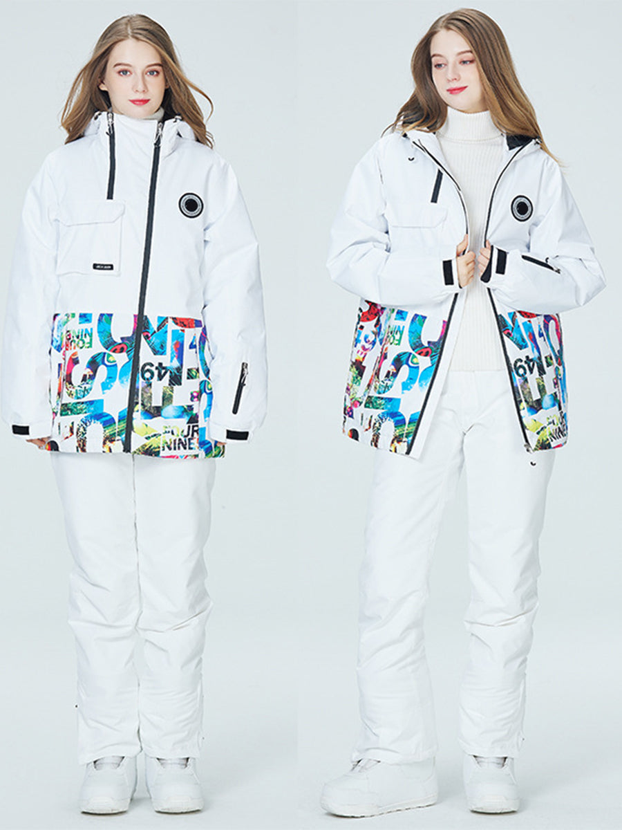 Colorblock Women Ski Jacket & Bib Pants