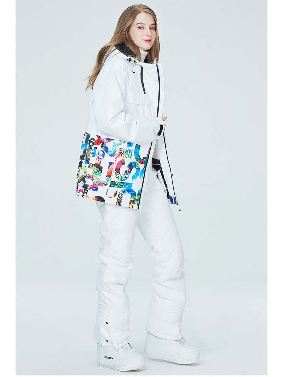 Colorblock Women Ski Jacket & Bib Pants