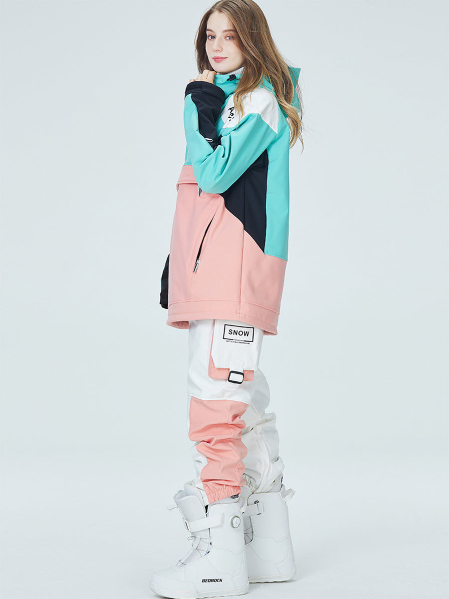 Women Insulated Anorak Jacket & Cargo Joggers Ski Suit