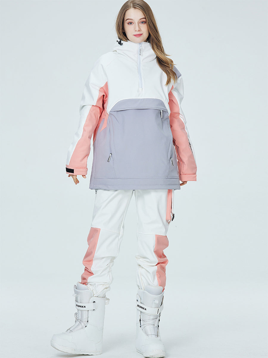 Women Insulated Anorak Jacket & Cargo Joggers Ski Suit